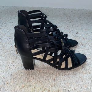 Liz Claiborne Black Strappy Heels